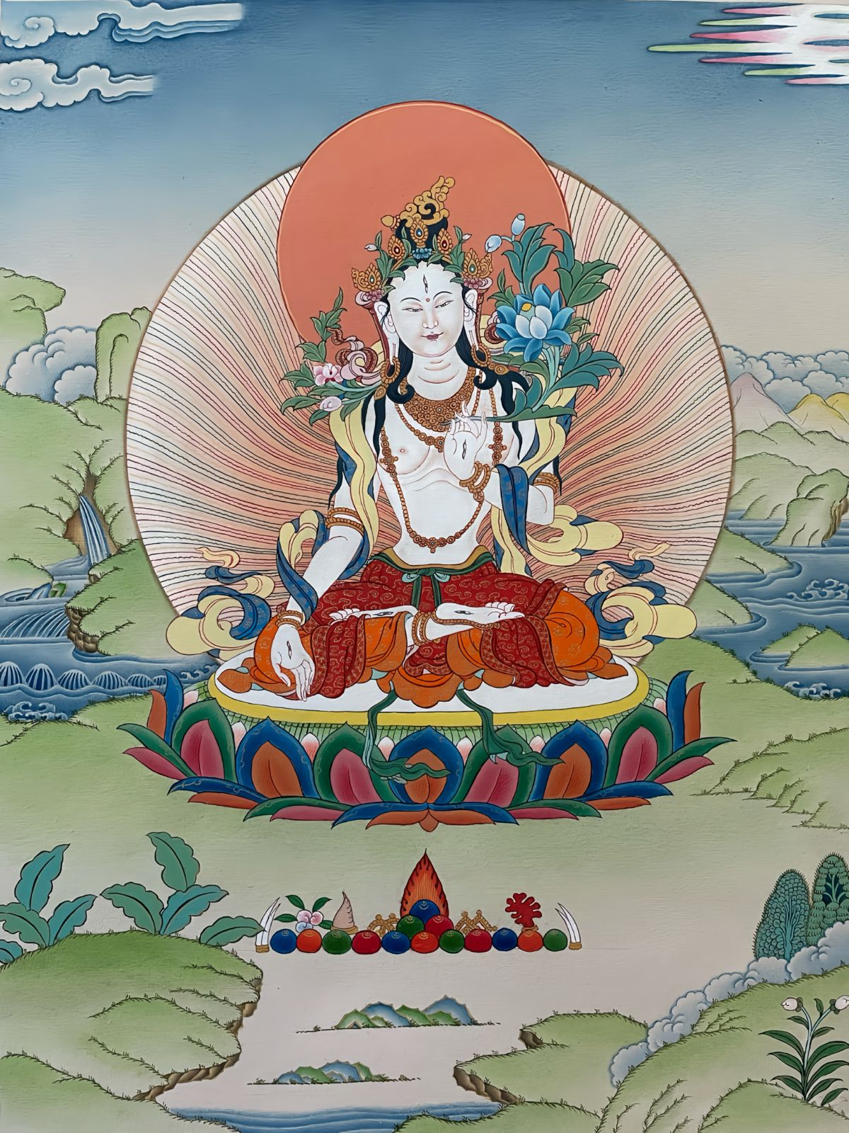 White Tara Thangka – Goddess of Longevity