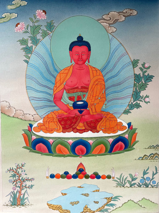 Amitabha Buddha Thangka Painting | Enlightened Deity